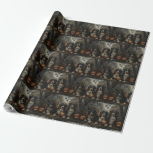 Bernese Mountain Halloween Night Doggy Delight Wrapping Paper