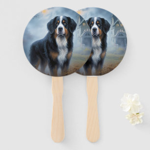Bernese Mountain Halloween Scary Hand Fan