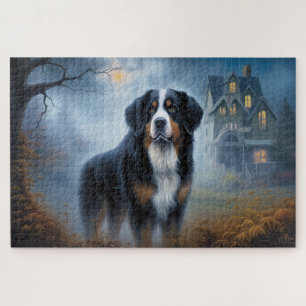Bernese Mountain Halloween Scary Jigsaw Puzzle