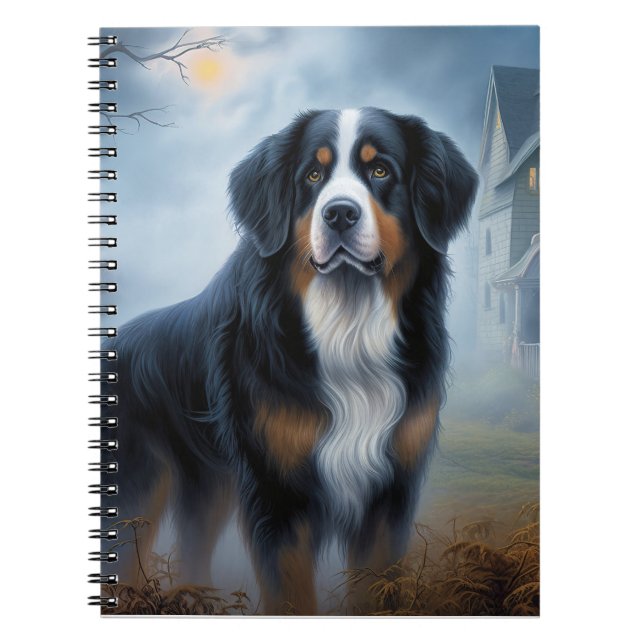 Bernese Mountain Halloween Scary Notebook (Front)