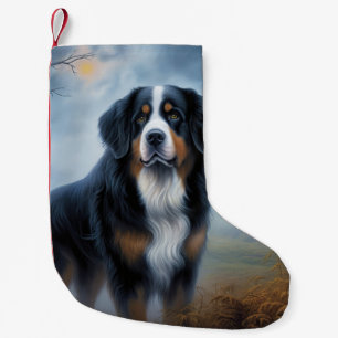 Bernese Mountain Halloween Scary Small Christmas Stocking
