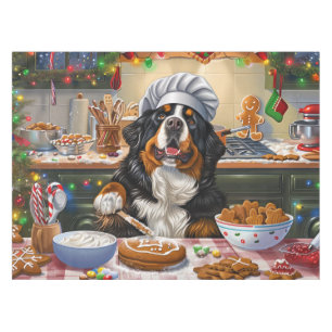 Bernese Mountain Holiday Baking: Festive Christmas Tablecloth