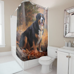 Bernese Mountain in Autumn Leaves Fall Inspire  Shower Curtain