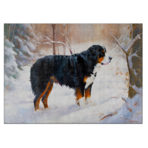Bernese Mountain Let It Snow Christmas Cutting Board