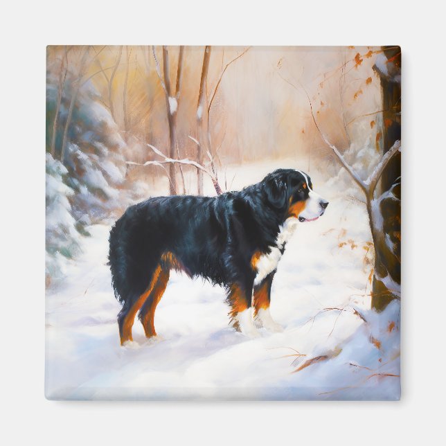 Bernese Mountain Let It Snow Christmas  Magnet (Front)