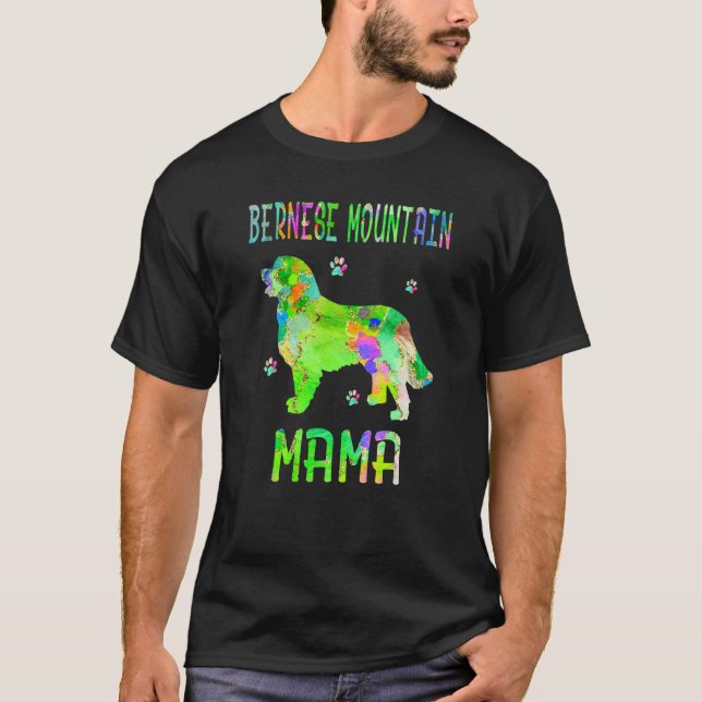 Bernese Mountain Mama Colourful Dog Mum T-Shirt (Front)