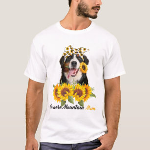 Bernese Mountain Mum Sunflower Summer Dog Mum Mama T-Shirt
