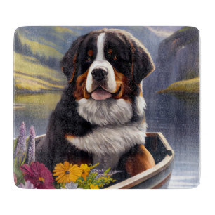 Bernese Mountain on a Paddle: A Scenic Adventure Cutting Board