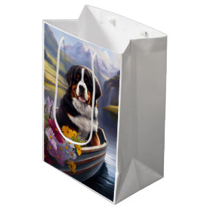 Bernese Mountain on a Paddle: A Scenic Adventure Medium Gift Bag