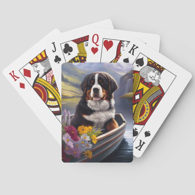 Bernese Mountain on a Paddle: A Scenic Adventure Playing Cards (Back)