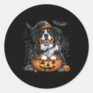 Bernese Mountain Pumpkin Halloween Thanksgiving Me Classic Round Sticker