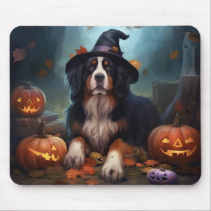 Bernese Mountain Pumpkins Halloween Scary Mouse Pad