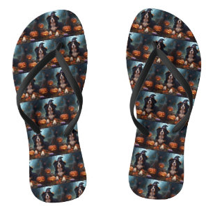 Bernese Mountain Pumpkins Halloween Scary Thongs