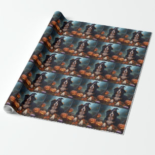 Bernese Mountain Pumpkins Halloween Scary Wrapping Paper