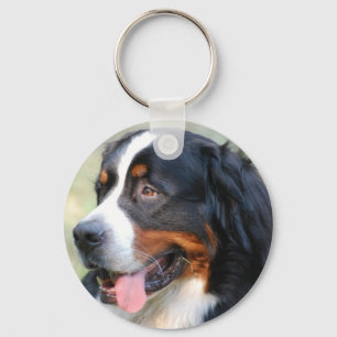 Bernese Mountain Puppy Keychain