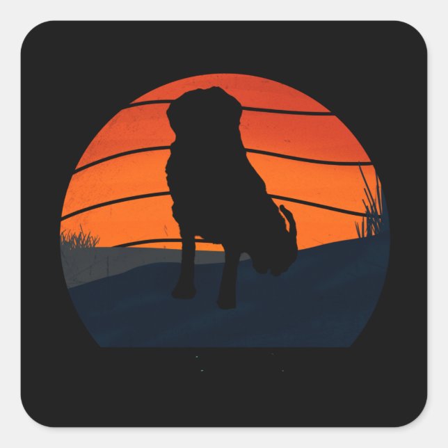 BERNESE MOUNTAIN RETRO VINTAGE square sticker (Front)