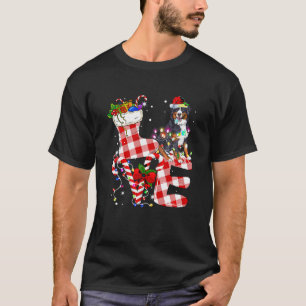 Bernese Mountain Santa Christmas Tree Lights Xmas  T-Shirt