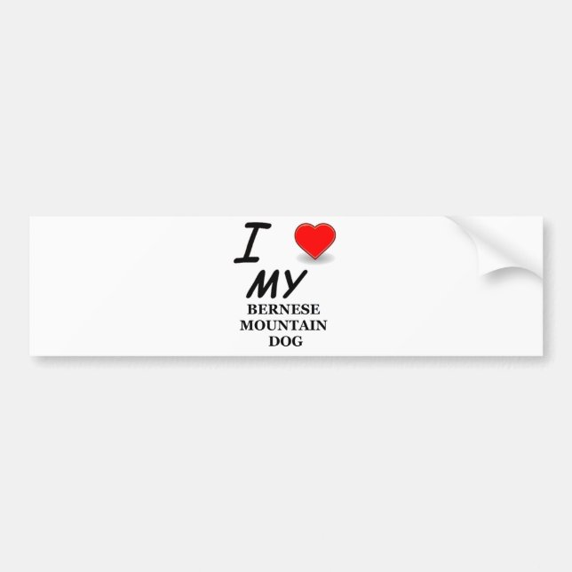 bernese mt dog love bumper sticker (Front)