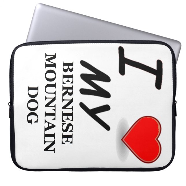 bernese mt dog love laptop sleeve (Front)