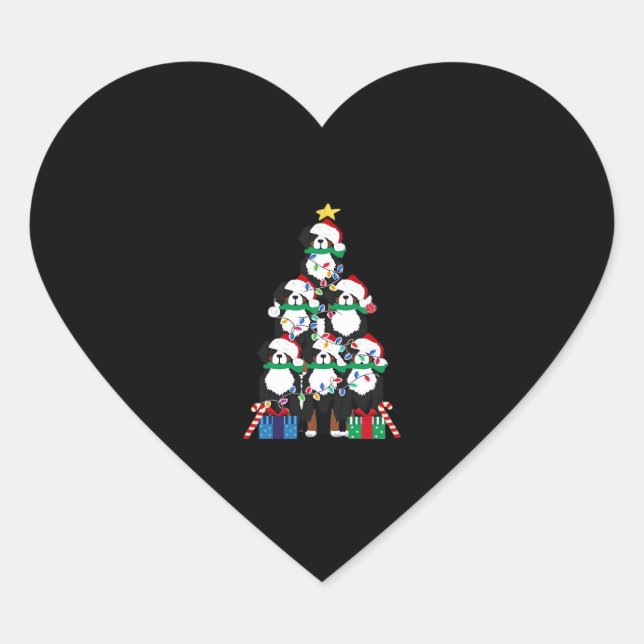 Bernese Mt Dog Puppy Christmas Tree Classic T-Shir Heart Sticker (Front)