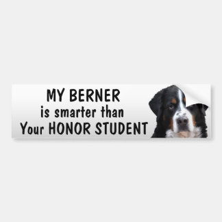 Bernese Mt Dog - Smarter than student - funny Bumper Sticker