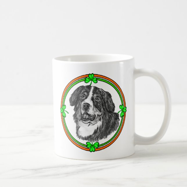 Bernese Mtn Dog St Patricks Coffee Mug (Right)