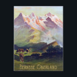 Bernese Oberland, Switzerland Postcard<br><div class="desc">View on Bernese Oberland,  Switzerland Mountains,  vintage travel postcard</div>