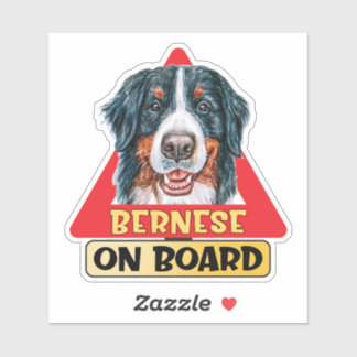 Bernese On Board Mountain Dog Red Traffic Sign