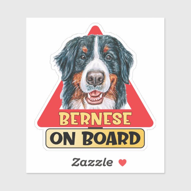 Bernese On Board Mountain Dog Red Traffic Sign (Sheet)