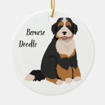 Bernese Poodle mix, Bernedoodle Christmas Ornament