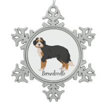 Bernese Poodle mix, Bernedoodle Christmas Ornament