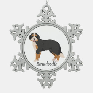 Bernese Poodle mix, Bernedoodle Christmas Ornament