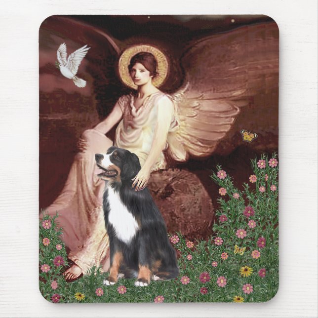 Bernese - Seated Angel Mouse Pad (Front)