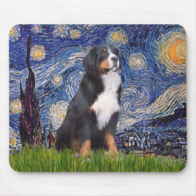 Bernese - Starry Night Mouse Pad (Front)