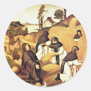 Bernhard Altar Scenes From The Life Of Saint Berna Classic Round Sticker
