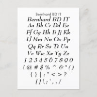 Bernhard BD IT - Zazzle Font Sampler Sheet