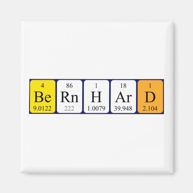Bernhard periodic table name magnet (Front)
