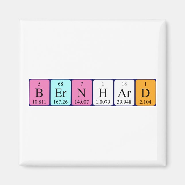 Bernhard periodic table name magnet (Front)