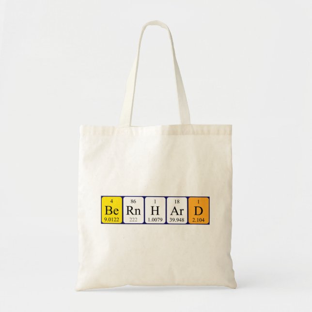 Bernhard periodic table name tote bag (Front)
