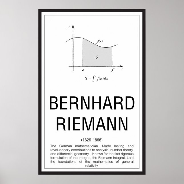 Bernhard Riemann Poster (Front)
