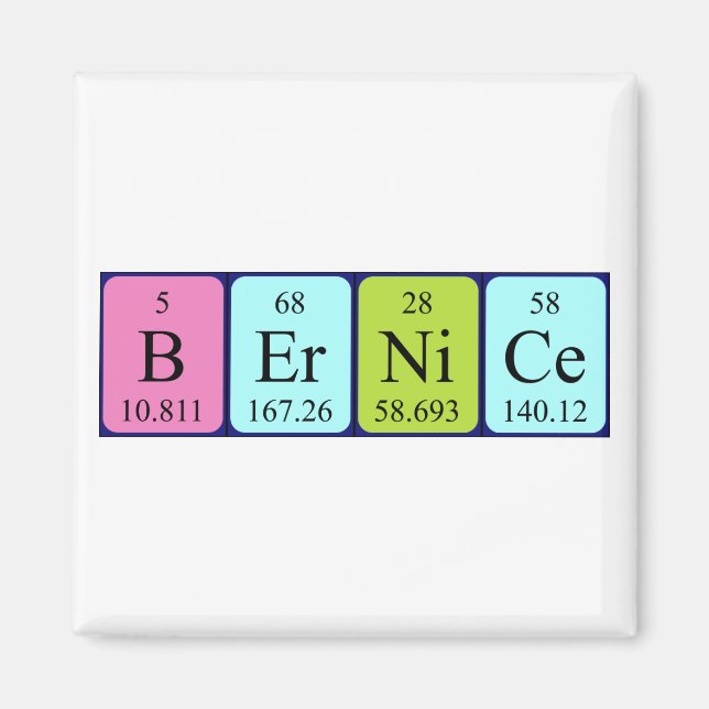 Bernice periodic table name magnet (Front)