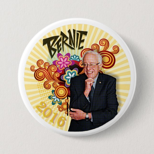 Bernie 2016 7.5 cm round badge (Front)