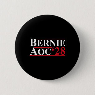 Bernie Aoc 2028 Bernie Sanders Alexandria Cortez P 6 Cm Round Badge