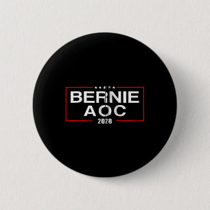 Bernie Aoc 2028 Bernie Sanders Alexandria Cortez P 6 Cm Round Badge