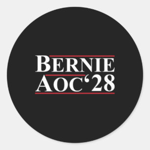 Bernie Aoc 2028 Bernie Sanders Alexandria Cortez P Classic Round Sticker