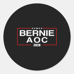 Bernie Aoc 2028 Bernie Sanders Alexandria Cortez P Classic Round Sticker