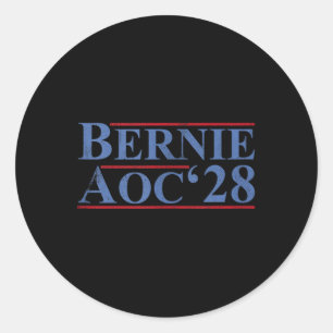 Bernie Aoc 2028 Bernie Sanders Alexandria Cortez P Classic Round Sticker