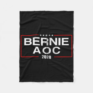 Bernie Aoc 2028 Bernie Sanders Alexandria Cortez P Fleece Blanket
