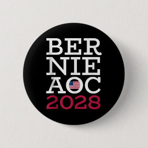 Bernie Aoc 2028 Campaign - Fight Oligarchy Patriot 6 Cm Round Badge