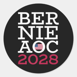 Bernie Aoc 2028 Campaign - Fight Oligarchy Patriot Classic Round Sticker